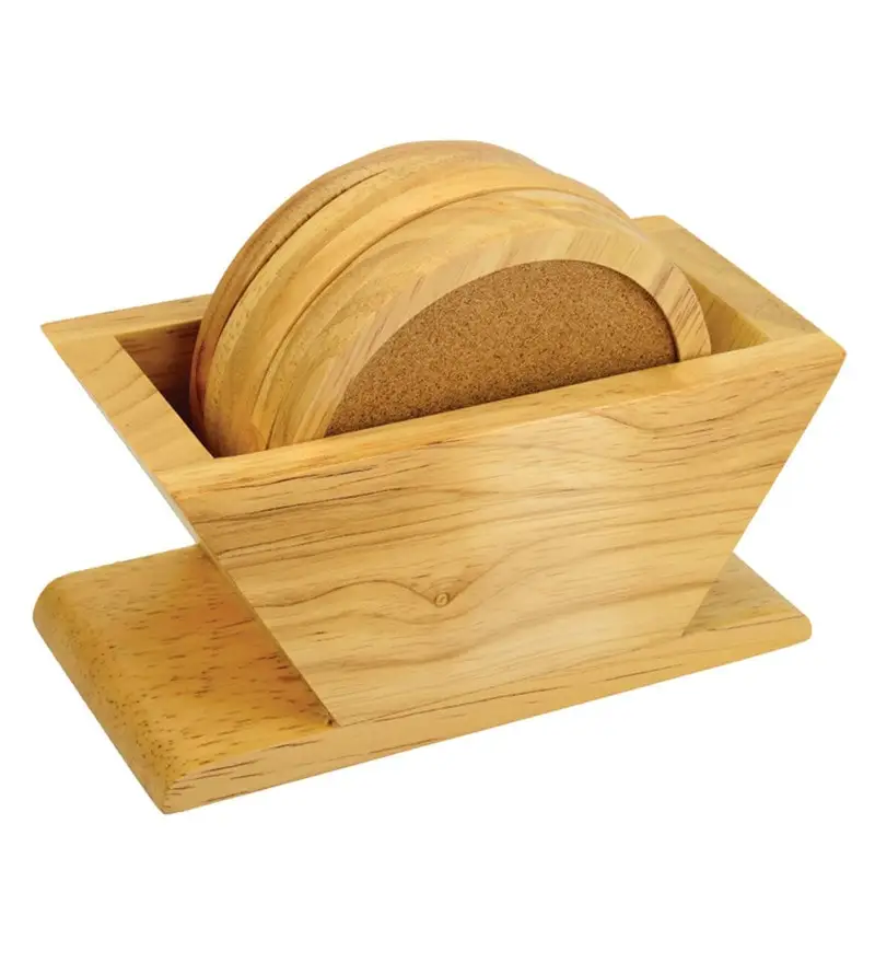 Table Decoration Acacia Wood Tea Coaster Sets Wholesale Manufacturer Modern Design Handmade Wooden Tea Coaster Supplier