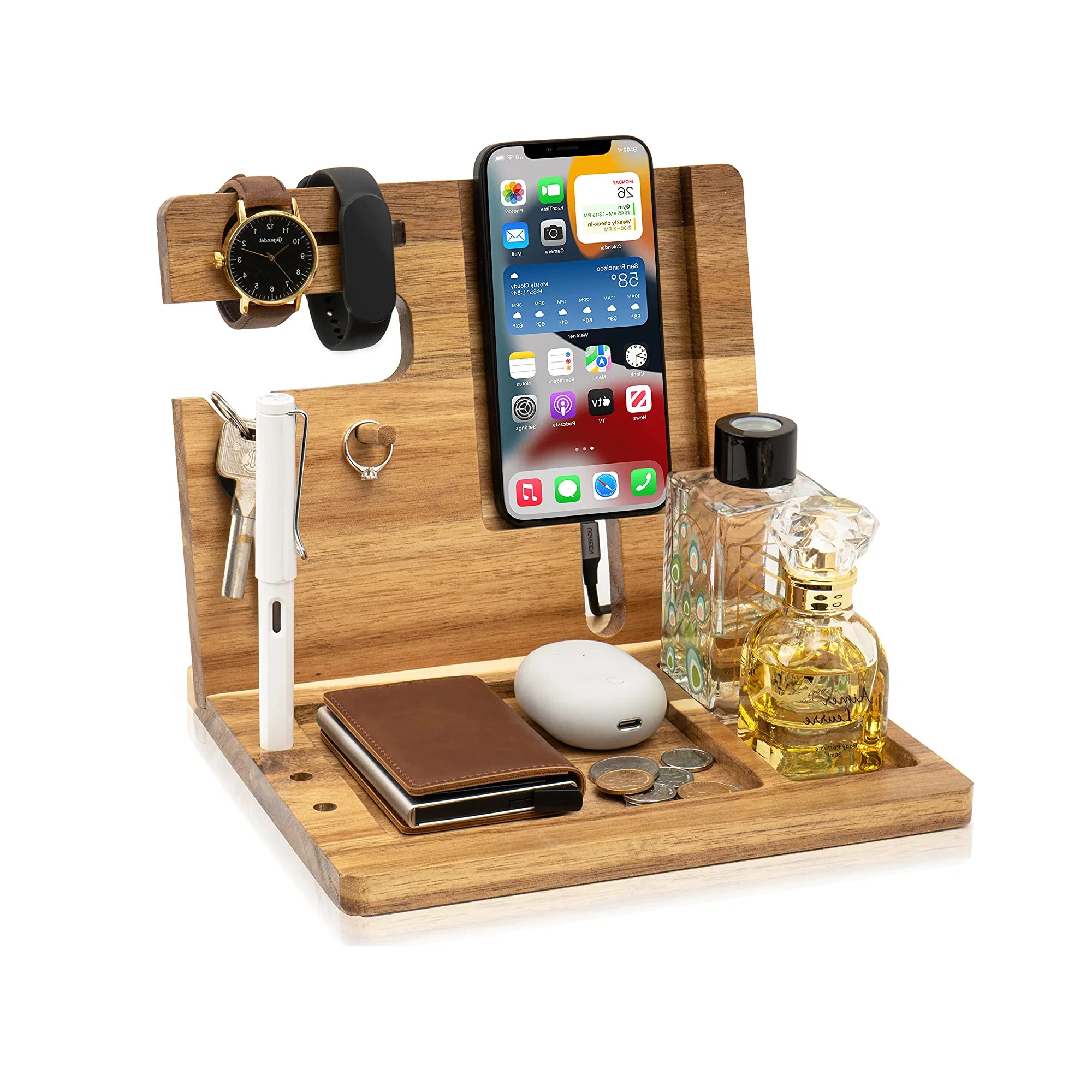 Vintage High Quality Wooden Desk Organizer Office Organiser Desk Stand Organizer  For home office School