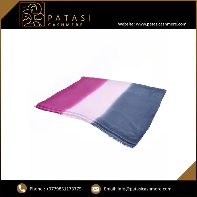 Affordable Winter Cashmere Scarf ColorfulHijab for Women Cheap Nepal Merino Wool Scarf Colorful Dip Dye Wrap