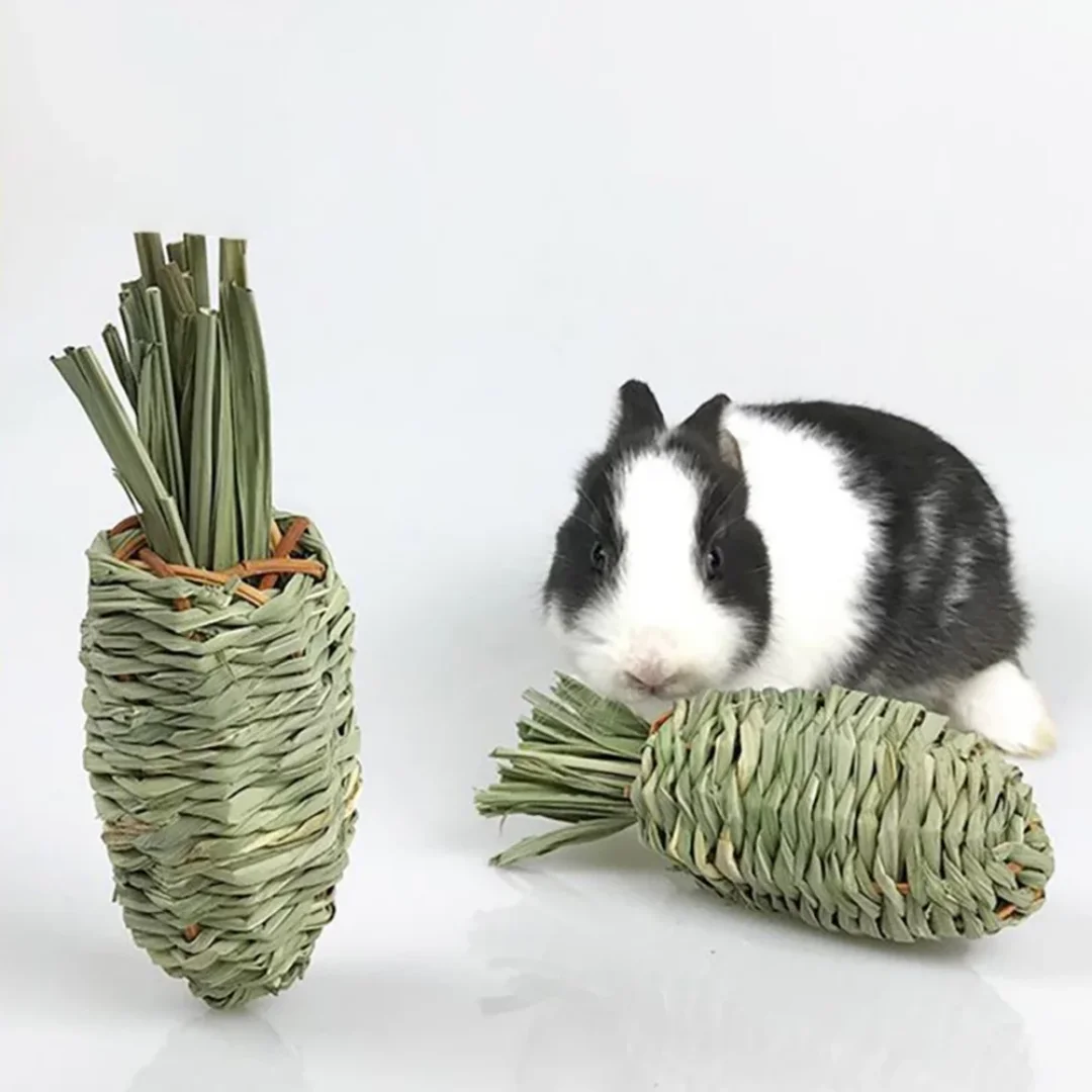 Rabbit Toys Natural Wooden Hamster Bunny Chew Toys Small Pet Guinea Pig Toys Grass Rattan Balls Made In Vietnam