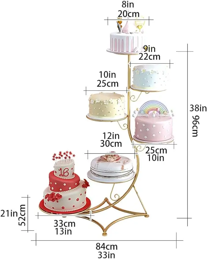 European Style 6 Tier Cake Stands for Wedding Cakes Decorative Iron Dessert Tower Cup Cake Display Stands