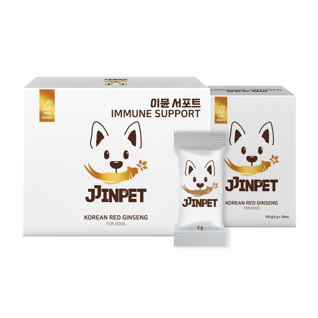 JJINPET Иммунная поддержка корейский красный женьшень для собак усиливает иммунную систему антиоксиданты повышают жизнеспособность домашних животных добавки