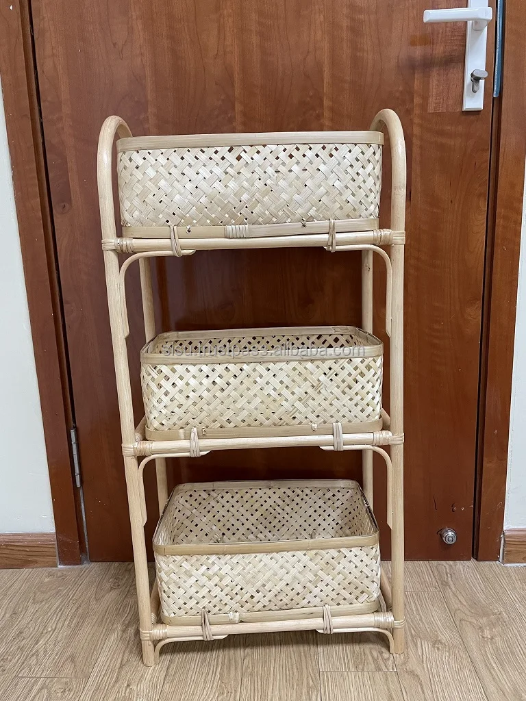 Высококачественные комбинированные полки из ротанга и бамбука/ротанга-Бамбуковые домашние принадлежности/ротанга-бамбуковые изделия декор Sisu