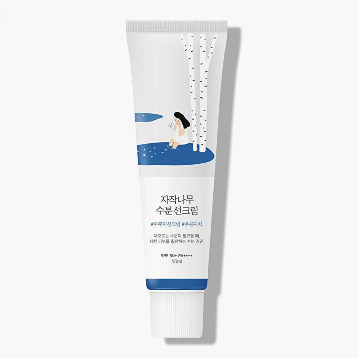 ROUND LAB Birch Juice Moisturizing Sunscreen 50mL SPF50+ PA++++, No White Cast, Strong UV Protection, Moist Essence Type