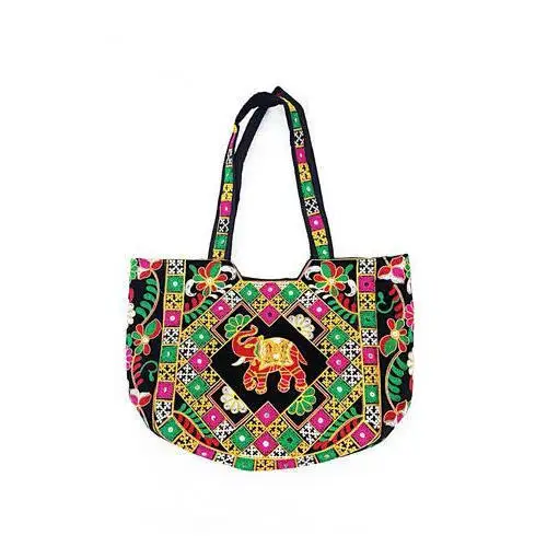 Multicolor Embroidered Boho Hippie Sling Bag Winter Cotton Shoulder Clutch Evening Bag With Decoration Cross Body Design