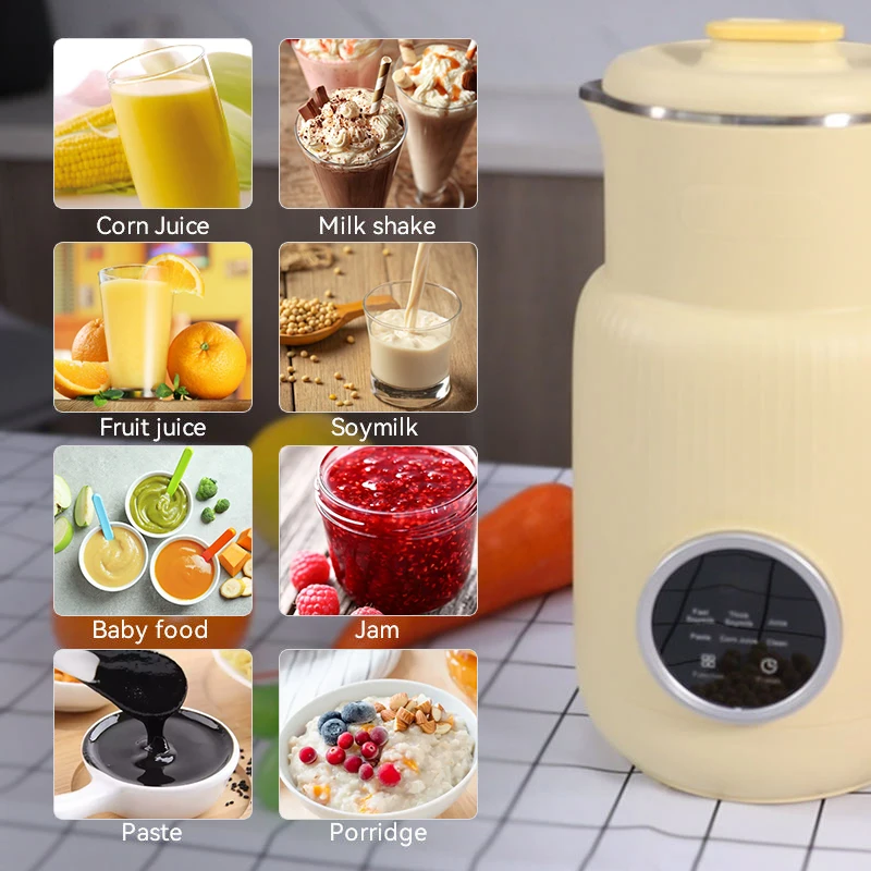 Stainless steel Powerful Electric Soymilk Machines Heating Automatic nut milk maker machine mini blender