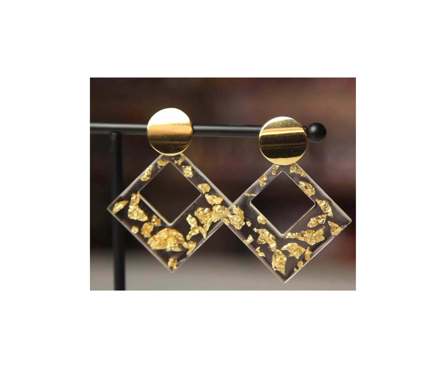 Earring Silicone Casting Epoxy Resin Mold Creative Rectangle Epoxy Drop Earrings Multi Resin Earring