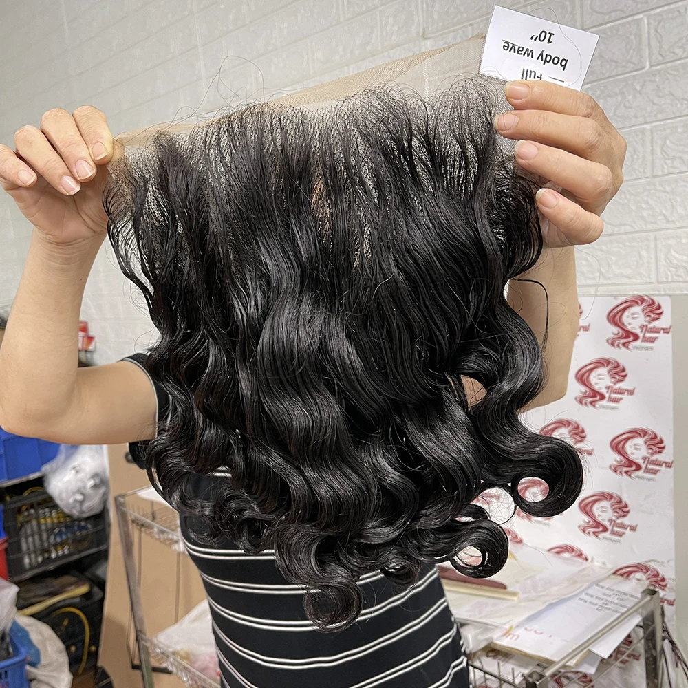New high quality products from Vietnamese hair supplier 12a hair, 10 inches long body wave wig with full lace wig made by hand