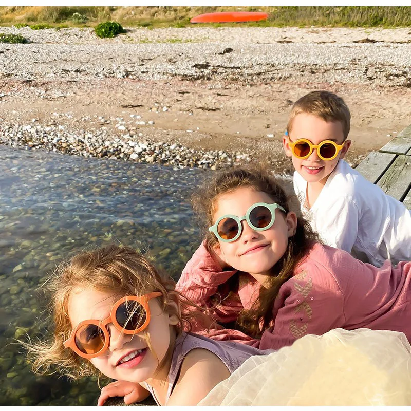 8128 Toddler Children Beach Baby girls Sunflower Sunglasses Plastic Frame Round Character Eyeglasses Kids Sun Glasses