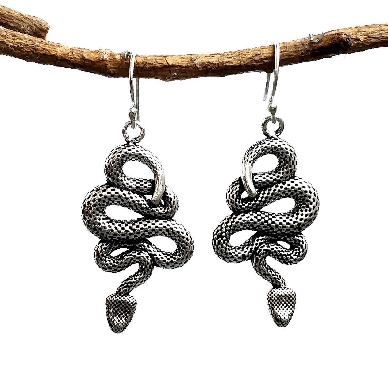 Fashion Earrings Metal Brass Carving Animal Snake Earrings Antique Exaggerated Snake Earrings Jewelry