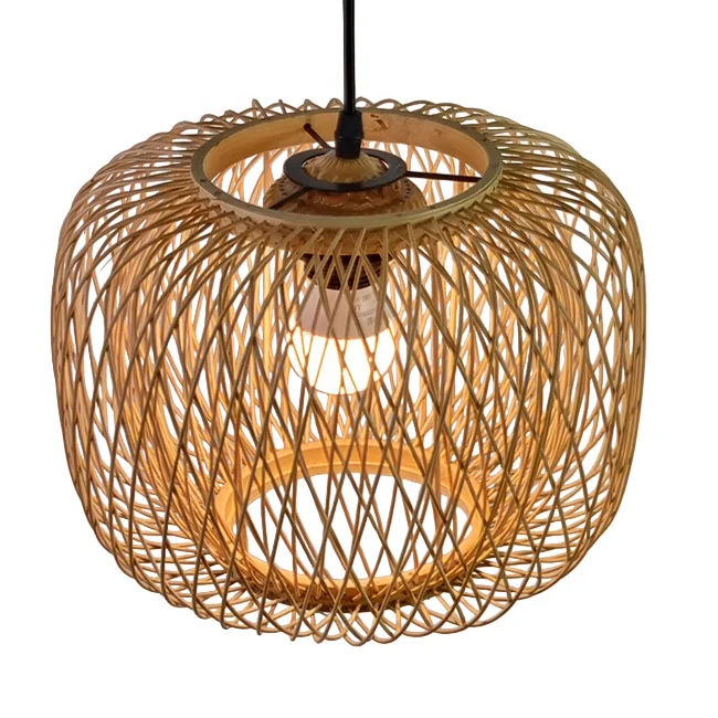 Best Selling Decorative Housing Bamboo New Design Nature wooden pendant lamp bamboo lamp shade pendant light rattan shade