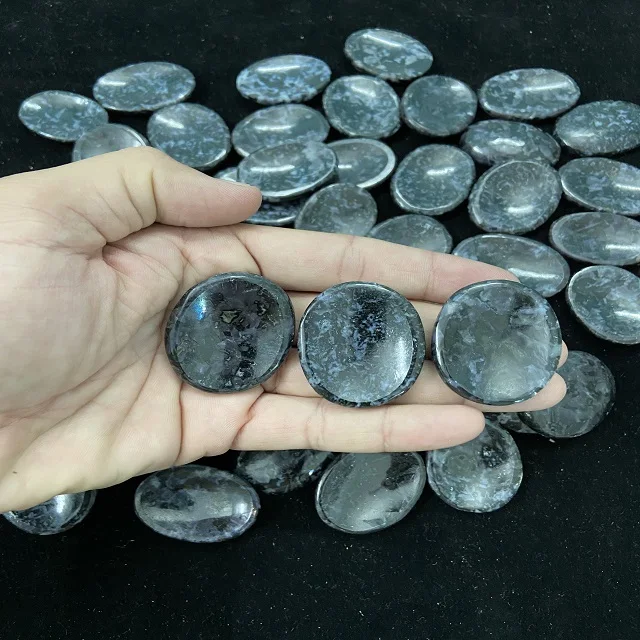Wholesale Indigo Gabbro/Merlinite stone Worry Stone/Thumb Massage Feng Shui Style Buy From King Agate