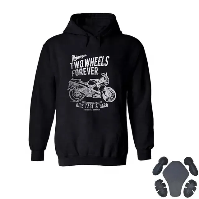 High quality aramid lined padded wholesaler protective Motorcycle Biker Hoodie Jacket Off-Road Racing custom logo size design