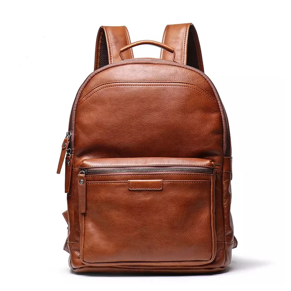 OEM High Quality Genuine Leather Backpacks Travelling Outdoor High Capacity Zipper Bags With Customized Logo Wholesale Bags