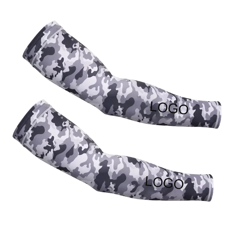 Custom Men Gym Running Elbow Protective Compression Basketball Volleyball Football Sport UV Sun Cycling Ice Silk Cool Arm Sleeve