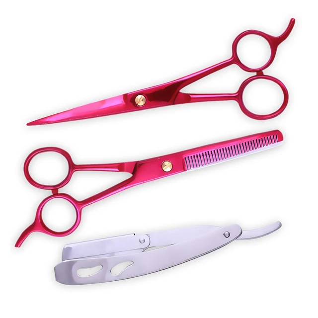 Left Hand Beauty Hair Cutting Scissors Set with Blunt Tip Straight Stainless Steel Blades Model VC-012622-7