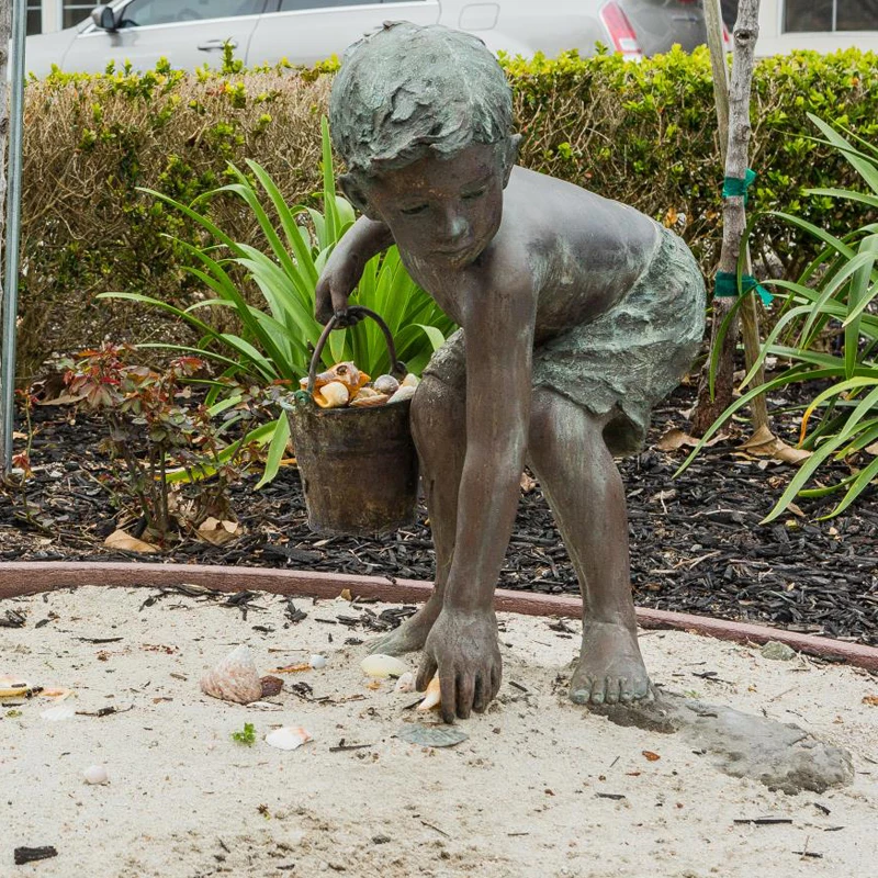 Customized sculptures foundry famous sculpture metal garden life size bronze child sculpture