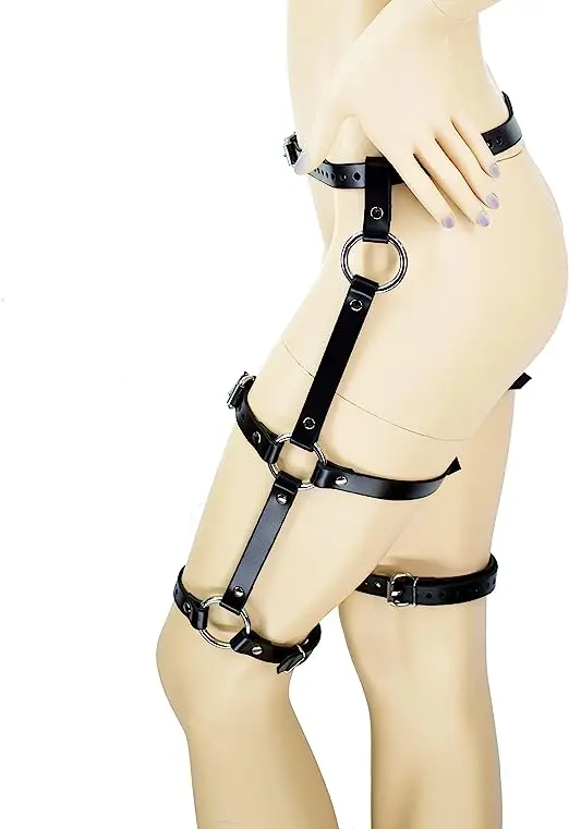 Popular Sexy Garters faux Leather Women Body Bondage Cage Sculpting Harness Waist Belt Straps Suspenders Goth Belt