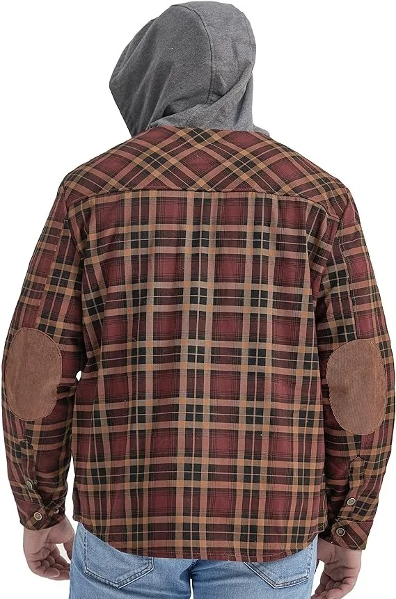 100% Cotton Heavyweight Autumn Winter Long Sleeve Buffalo Plaid Flannel Shirt Jacket for Men Clothing Checks Overshirt Jacket