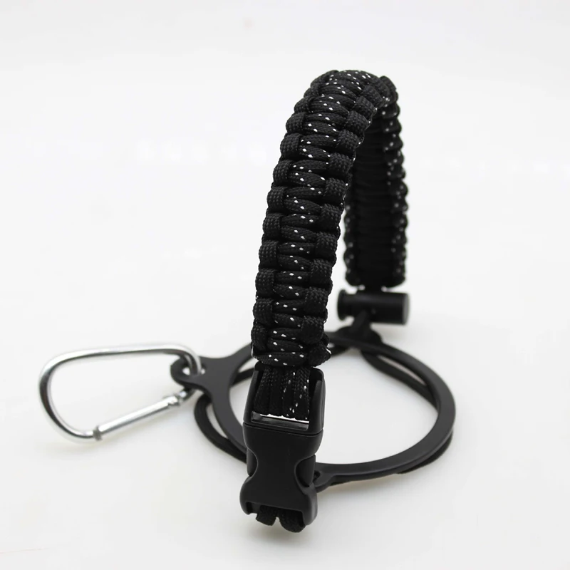 Custom Outdoor Paracord Handle With Shoulder Strap Survival Durable Water Bottle Carrier Holder Paracord Bracelet with Carabiner