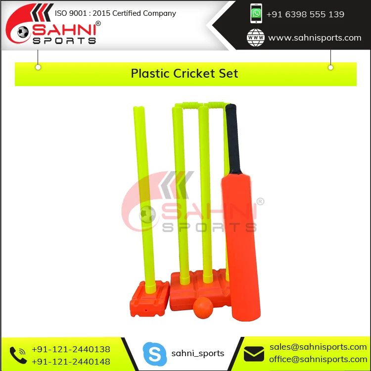 Good Quality Best Selling Light Weight Complete Plastic Cricket Set for Seniors and Juniors Available in Different Colors