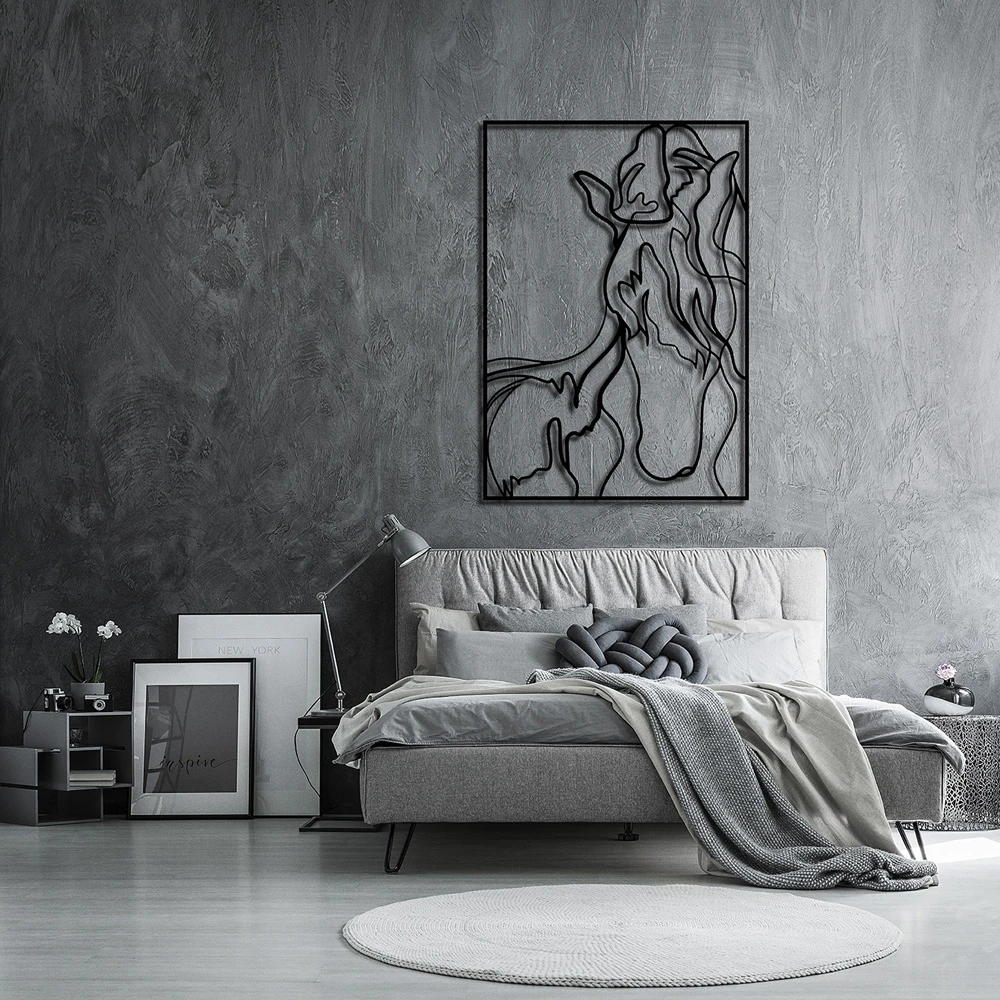 Metal Wall Art Minimalist Animal Themed Designs Laser Cut House Decoration Home Decor Art Deco Nature Household Items Decorative