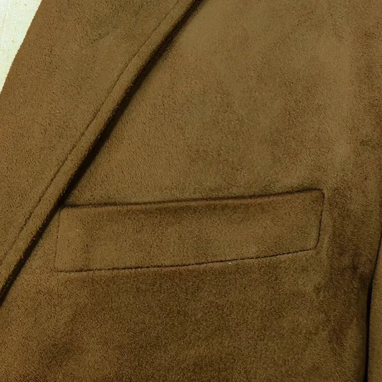 Vintage Jacket Oversize Suede Fabric Blazers Plus Size Casual Button Up Coat Mens Suits Blazer