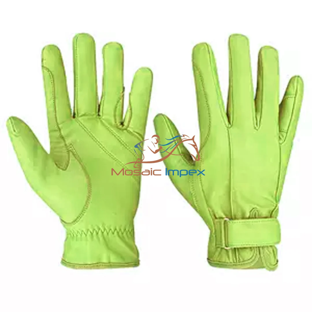 Mosaic Impex Hot Selling Horse Riding Gloves Fourway Back, Synthetic Leather Palm Silicon Printing