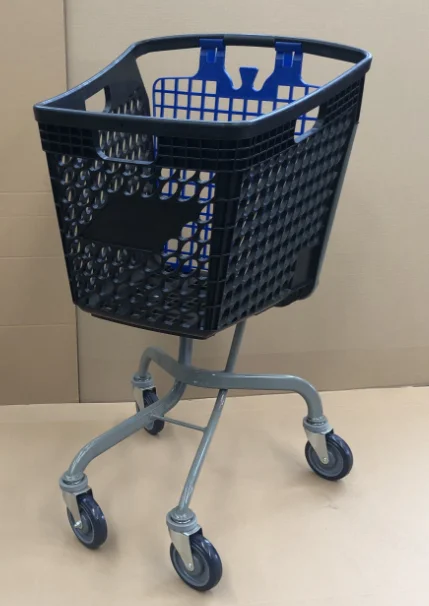 Hot selling 100L loop plastic wrap around handle supermarket  shopping trolley cart  for euro store fixtures