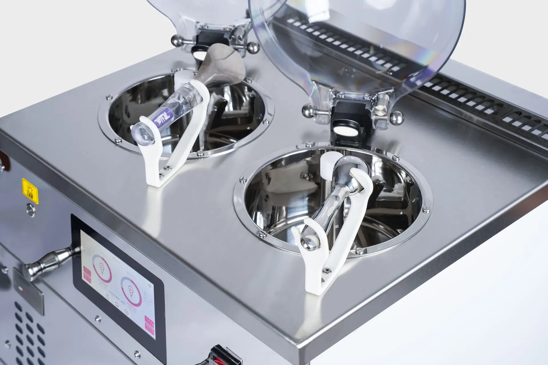 Miles Galaxy EC2 MD Double Pots Continuous Churning Batch Freezer Showcase Gelato Ice Cream Machine For Asia-Pacific Version
