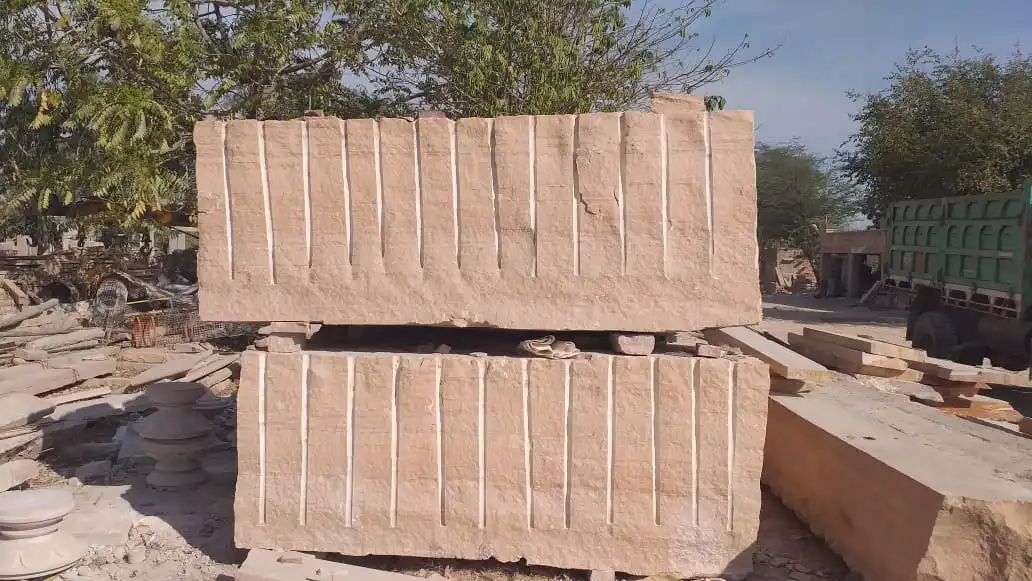 Light pink Sandstone Exterior Design Jodhpur popular sandstone blocks slabs tiles in customized sizes with multiple finishes