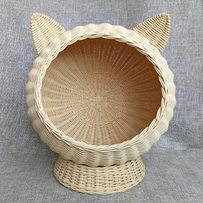 Good Choice Factory Direct Price OEM Rattan Cat bed with Soft Cushion Variety of Colors Handmade from Vietnam Manufacturer