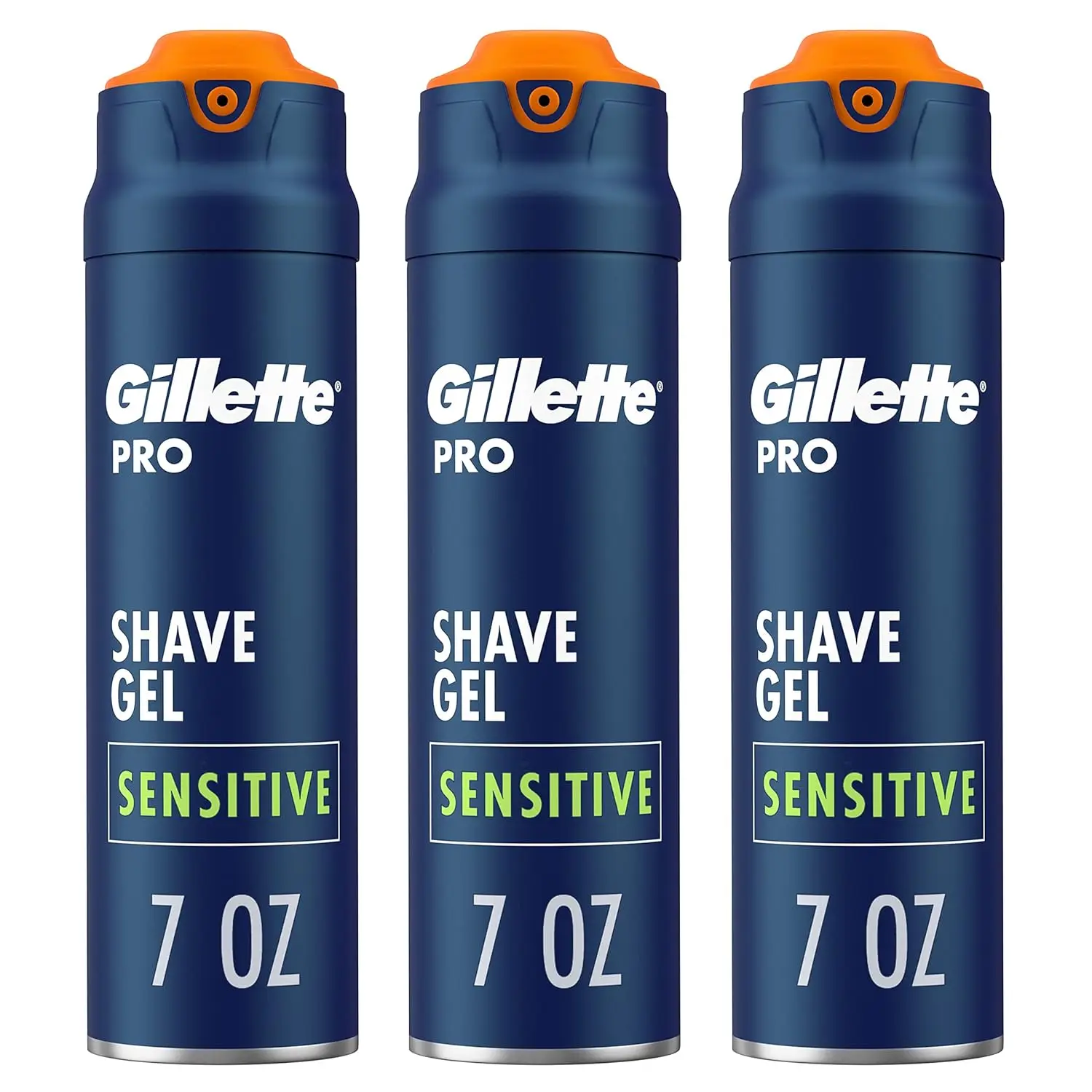 Gillette Series 3X Moisturizing Shave Gel, 6 Count, 7oz Each, Lubrication to Protect Against Irritation, Blue-White, 7oz