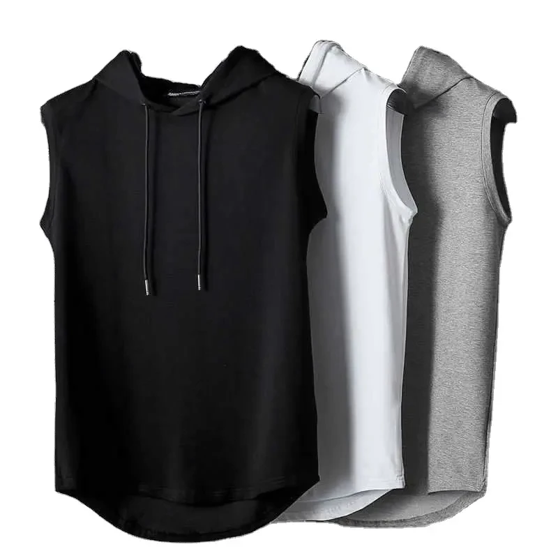 Oversized Mens Hoody Tank Tops S GYM Tank Top Sports Clothes Stringer Bodybuilding Fitness Men Fashion Custom Cotton Spandex