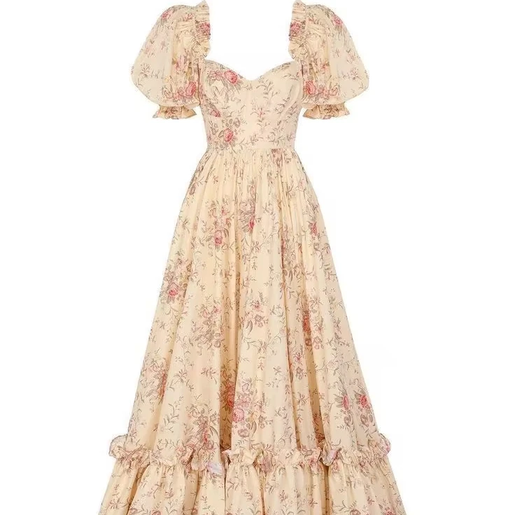 Dreamy Floral Organza Mexi Summer casual Outfits Vintage style Classic Fashion For women Wholesale Mexi Collection