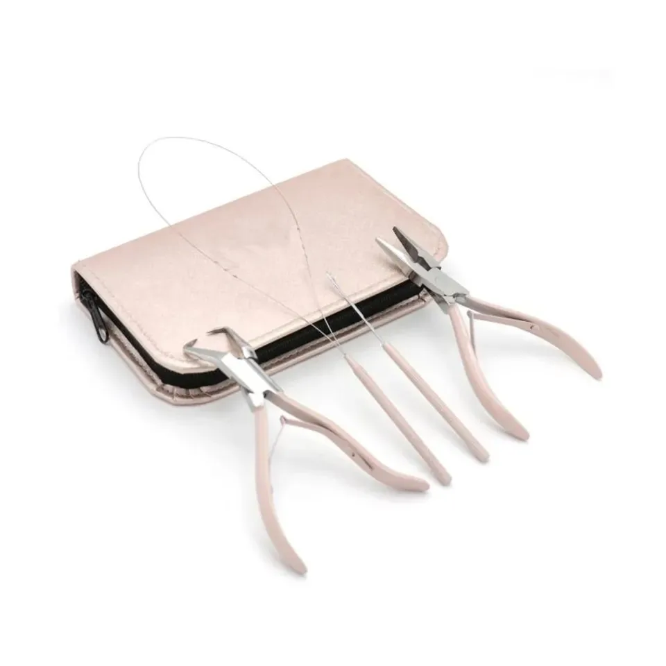 Tea Pink Hair Extension Pliers Stainless Steel High Quality Hair Extension Tools Kit For Hair With Custom Logo And Sizes