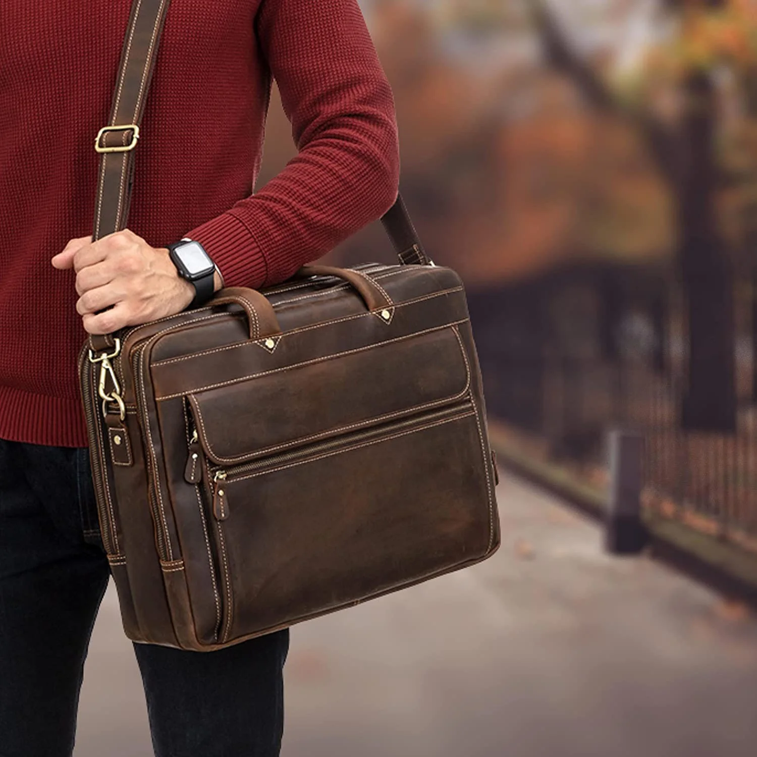 Full Grain Leather Briefcase For Men Handcrafted Leather Laptop Bag For Men/Custom design leather laptop bag