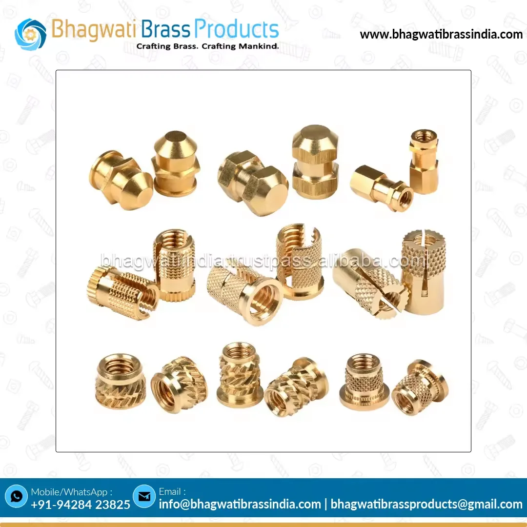 Best Prices Brass Press In Insert Nuts with Customized Size Available For Wooden and Plastic Uses By Exporters