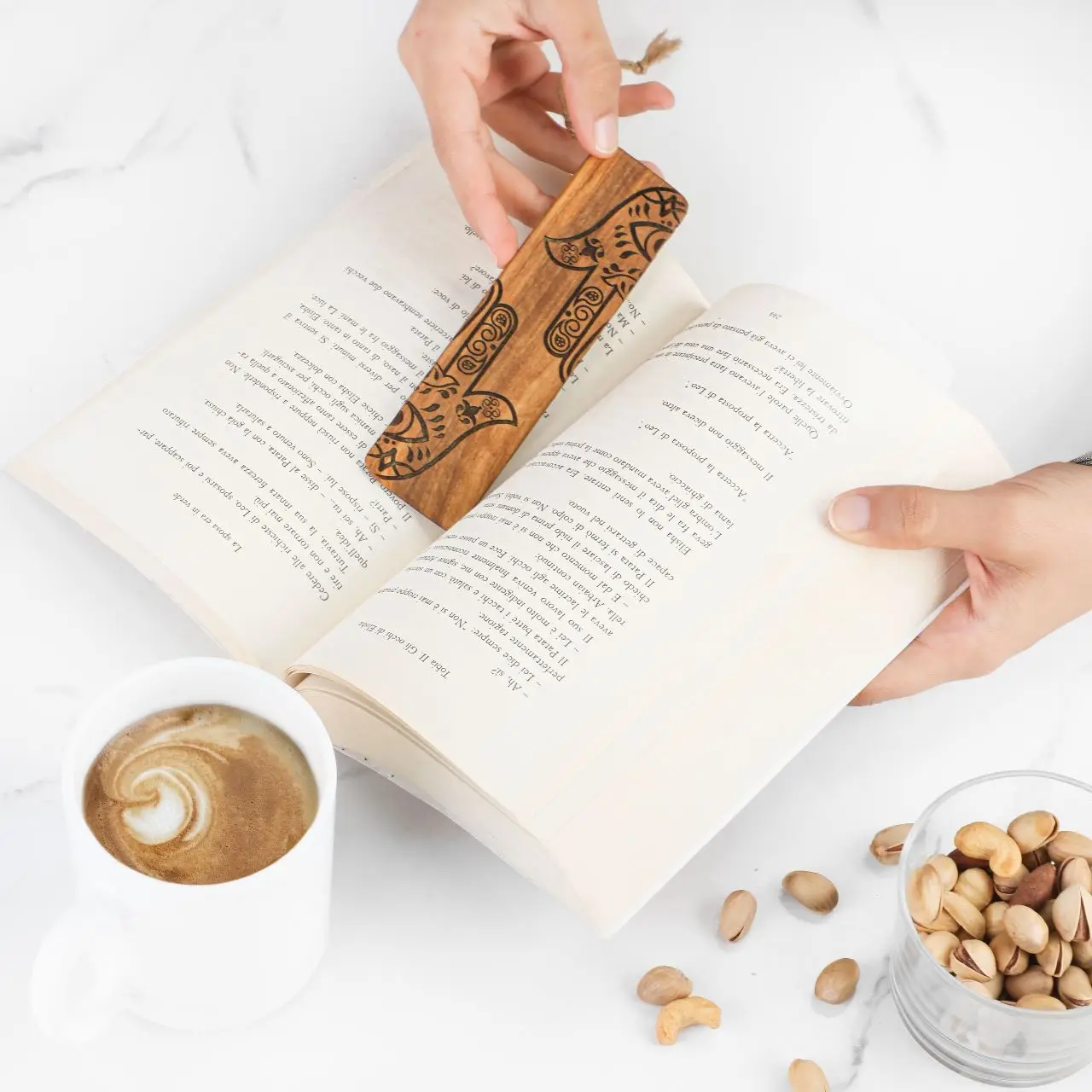 Unique Handcrafted Olive Wood Bookmarks - Customizable,  Ideal for Notebooks & Writing Pads
