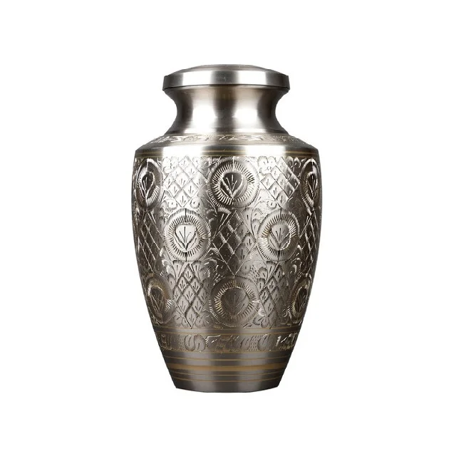 Wholesale Solid Brass Cremation Urn for Human Ashes Pewter Funeral Urn for Ashes Adult Handcrafted Made from High Quality Brass