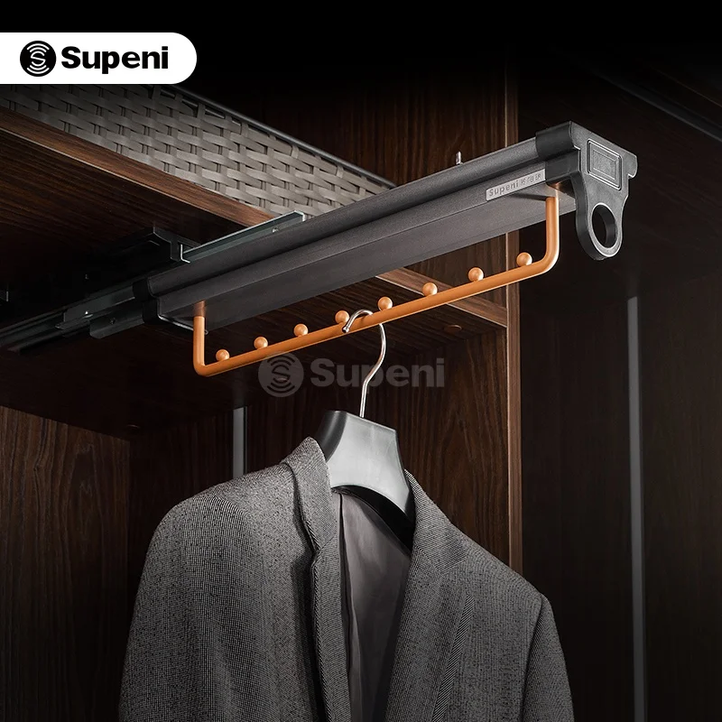 Supeni Top mounted Clothes Hanger hanging rack pull out sliding Wardrobe closet fitting