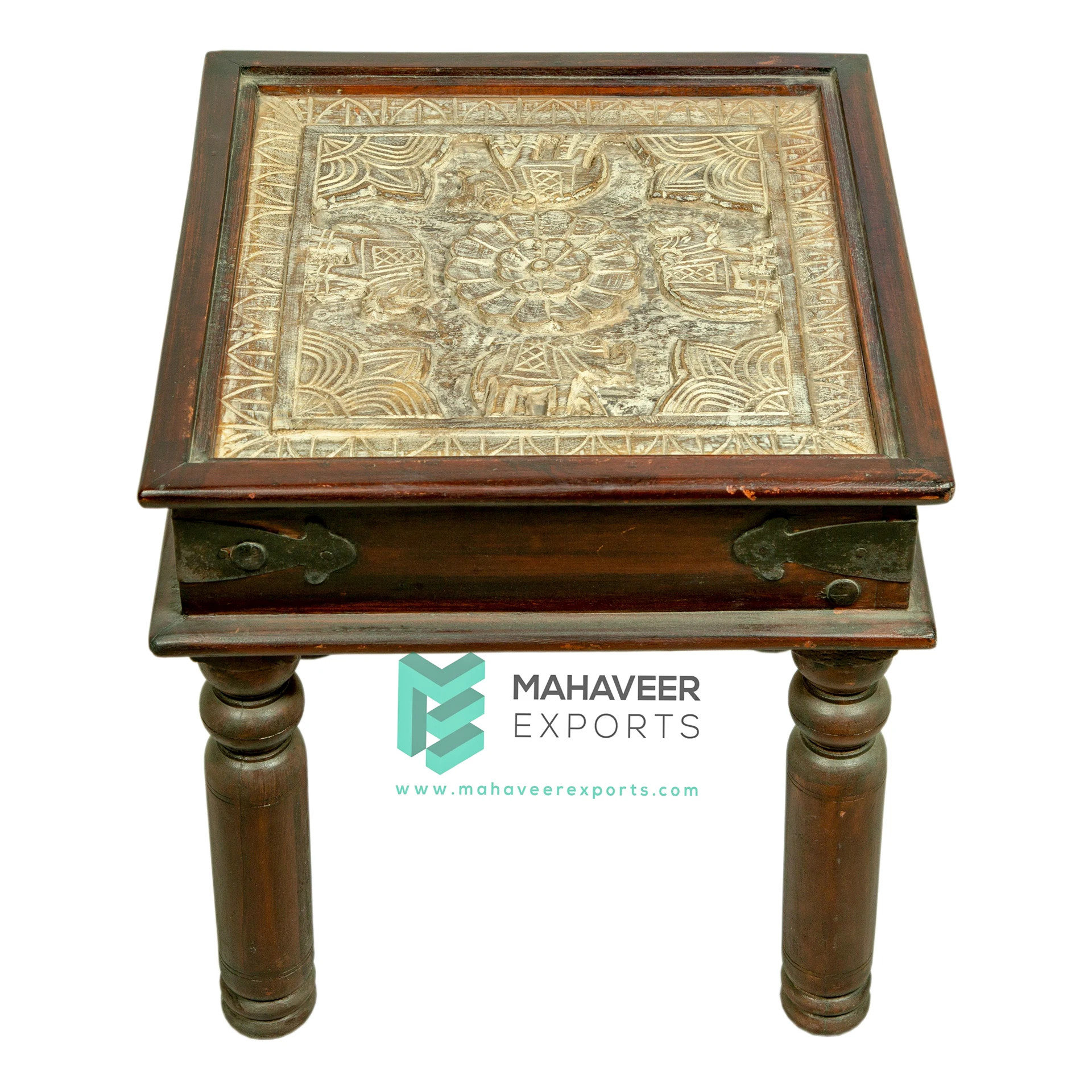 Hot Selling Floral Design Hand Carved Sofa Set (Set Of 4 Pcs) In Distress Finish For Home Living Room Antique Style Furniture