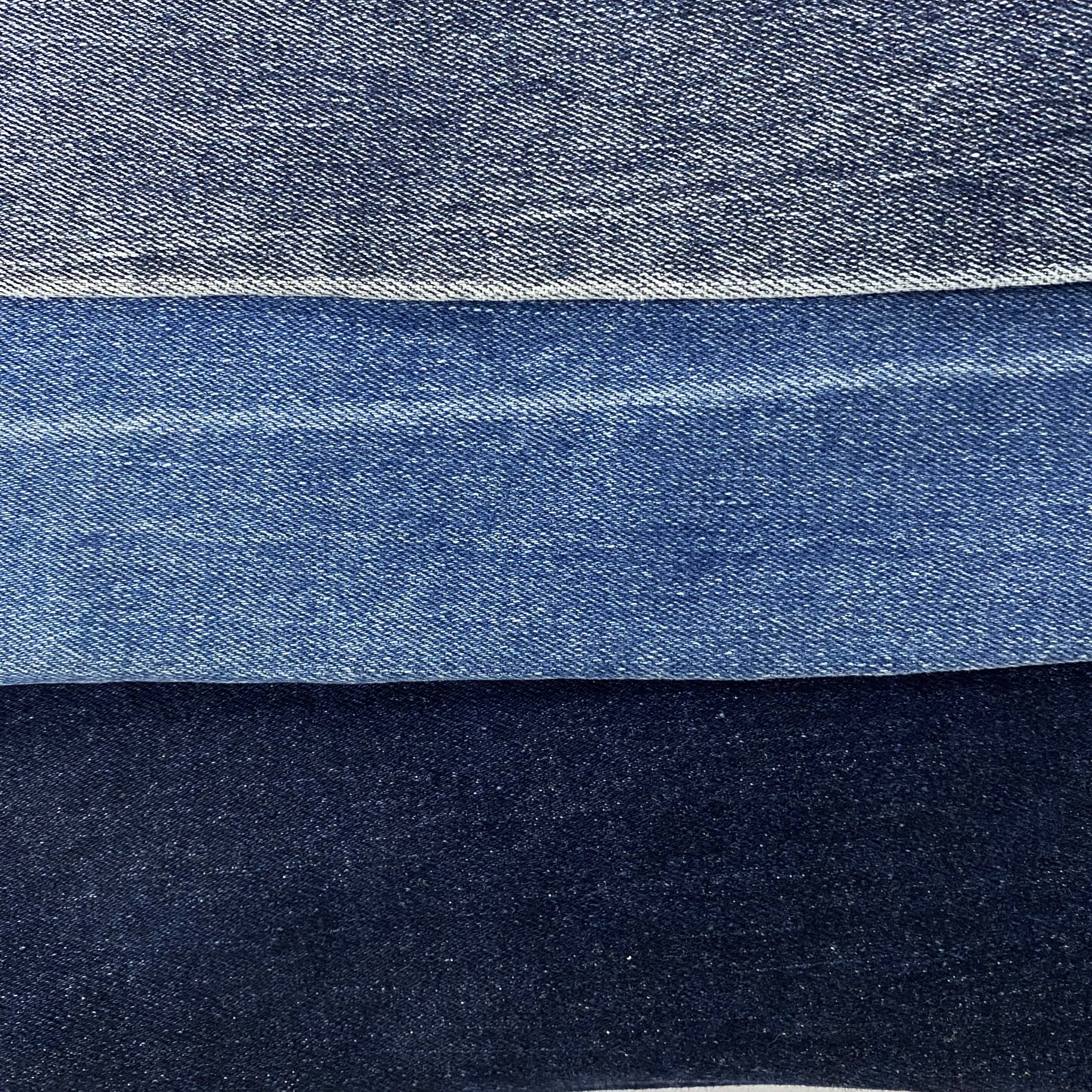 Cheap price customized color high quality Stretch Double Layer Twill Knit jeans Denim Fabric Stock