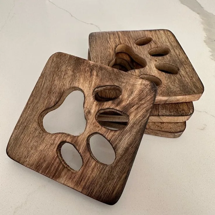 Wooden Coaster Set Fresh Wood For Home Deco Mat For Tableware And Kitchenware Pads For Hotel Restaurant Deco