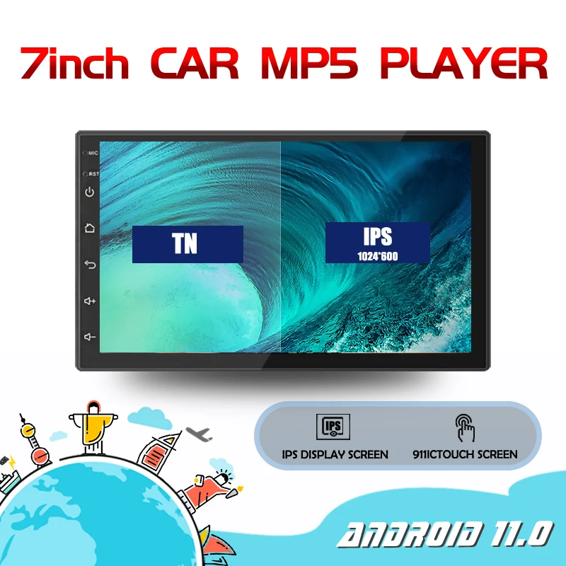 4G All Netcom System 2 Din Universal Touch Screen Built-in Gps Navigation Android Auto Electronics Multifunctional