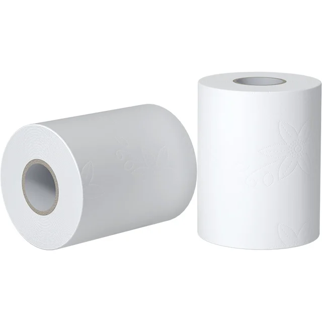 Wholesale 3 Ply Layer Printed Core Bathroom Tissue Toilet Paper Toilet Tissue Roll Bamboo Plain White Room Packaging