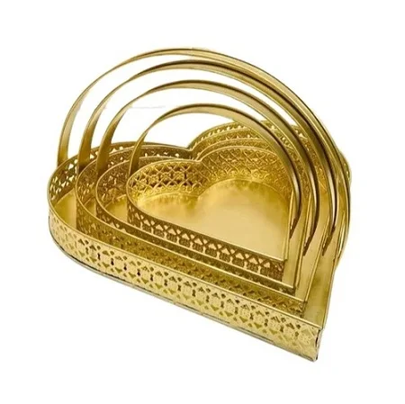 standaard heart sshape basket with competitive prices gold color metal hamper basket for home use wedding gifting use items 2024