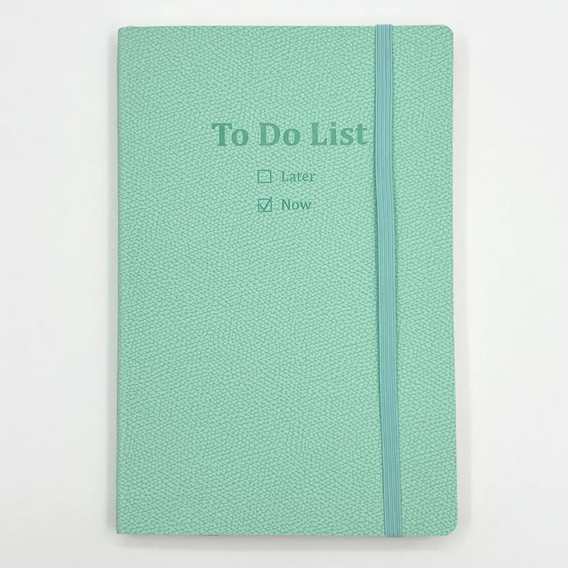 Factory Wholesale To Do list Day PU Leather Hard Cover Clock Planner Notepad Cute Diary Time Management Stationary Notebook