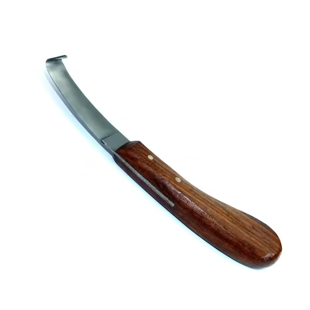 Hoof Knife Single Edged Wooden Handle High Quality Veterinary Instruments Horse Cattle Neat Foot Hoof Trimming Tools