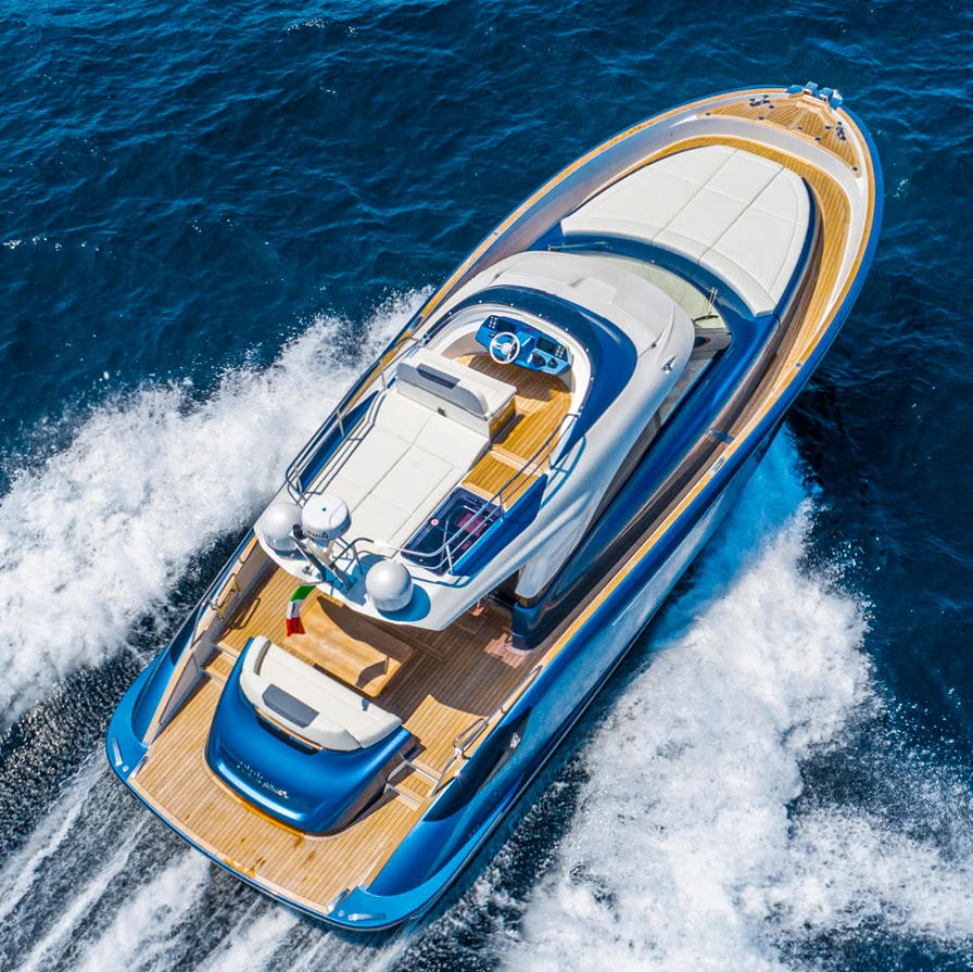 Kinocean 48ft Luxury Sport Yacht Fiberglass Fishing Speed Passenger Boat with Outboard Engine for Yacht Parties and Sale